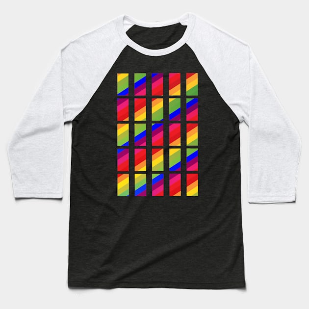 geometric colorful Baseball T-Shirt by Grazia